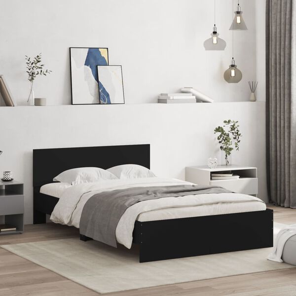 vidaXL Bed Frame without Mattress Black 120x190 cm Small Double