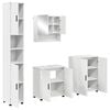 vidaXL Bathroom Furniture Set 4 pcs White Engineered wood & Metal