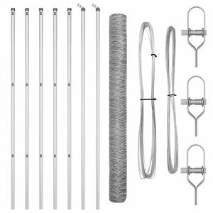 vidaXL Hexagonal Fence Ground Fix 10 x 1.6 m Galvanised Steel Silver