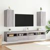 vidaXL TV Wall Cabinet with LED Lights Grey Sonoma 30.5x35x70 cm