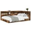 vidaXL Bookcase Bed with Shelf Smoked oak 140 x 200 cm Engineered Wood