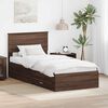 vidaXL Bed Frame Brown Oak and Silver 90 x 190 cm Engineered Wood