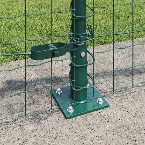vidaXL Fence Posts Manual 7 pcs Green Ø32mm 50 cm Galvanised steel