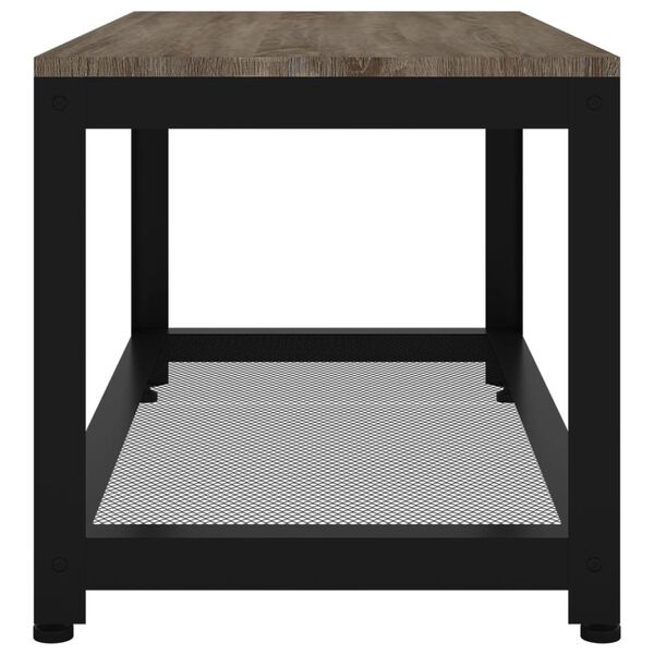 vidaXL Coffee Table Grey and Black 90x45x45 cm MDF and Iron