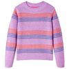 Kids' Sweater Stripes Knitted Lilac and Pink 140