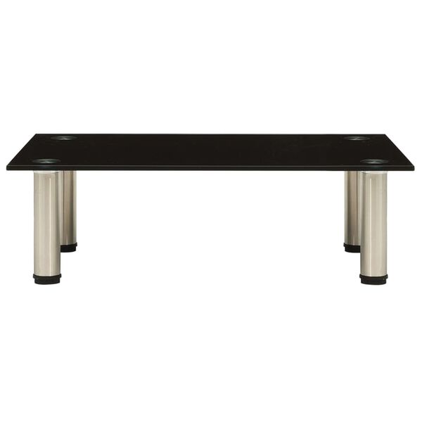 vidaXL TV Stand Black 60x35x17 cm Tempered Glass