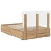 vidaXL Bed Frame with Drawer Artisan Oak 120 x 190 cm Engineered Wood