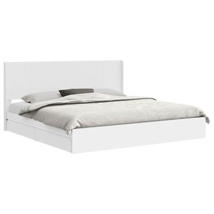 vidaXL Bed Frame with Storage and Headboard White 180 x 200 cm