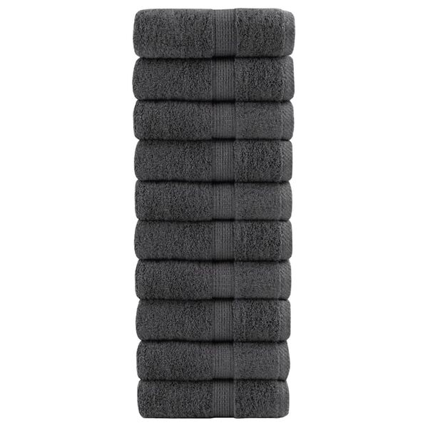 vidaXL Premium Wash Towels "SOLUND" 10 pcs Anthracite 30x30 cm 600 gsm