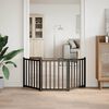 vidaXL Dog Gate Foldable 3 Panels Black 150 cm Solid Wood Fir
