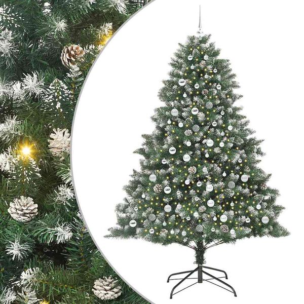vidaXL Artificial Christmas Tree with 300 LEDs with Stand Green 210 cm