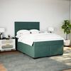 vidaXL Box Spring Bed with Mattress Dark Green 140x190 cm Velvet