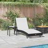 vidaXL Sun Lounger with Table 2 pcs Black, White 40 x 40 x 40.5 cm