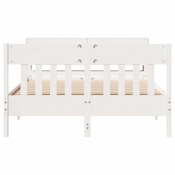 vidaXL Bed Frame without Mattress White 120x190 cm Small Double Solid Wood Pine
