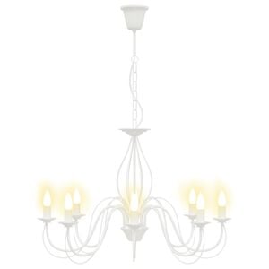 vidaXL Adjustable Chandelier E14 Metal White &Oslash; 78 x 101 cm