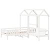 vidaXL Bed and Bench Set with Roof without Mattress White 90x190 cm Single