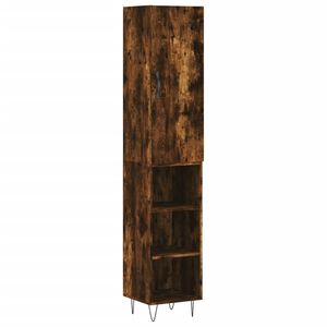 vidaXL Highboard Smoked Oak 34.5x34x180 cm Engineered Wood