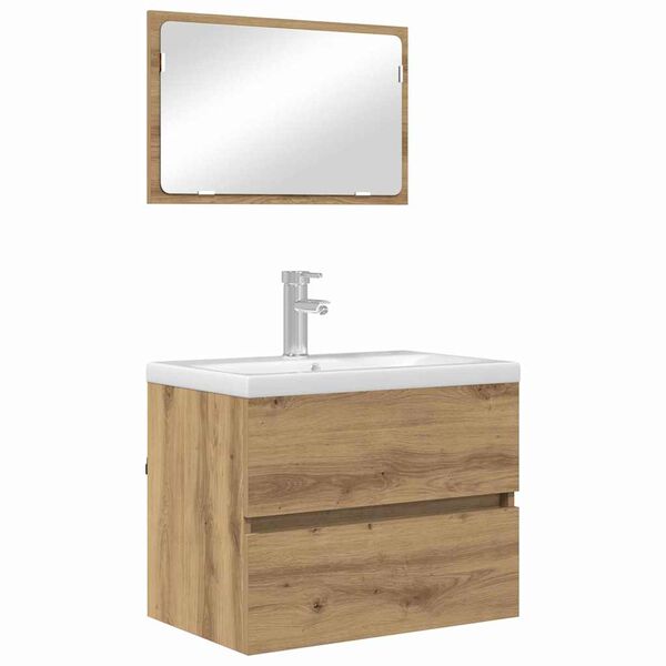 vidaXL Bathroom Furniture Set with Drawer 2 pcs Artisan Oak