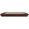 vidaXL Bed Frame with LED Lights without Mattress Brown Oak 200x200cm