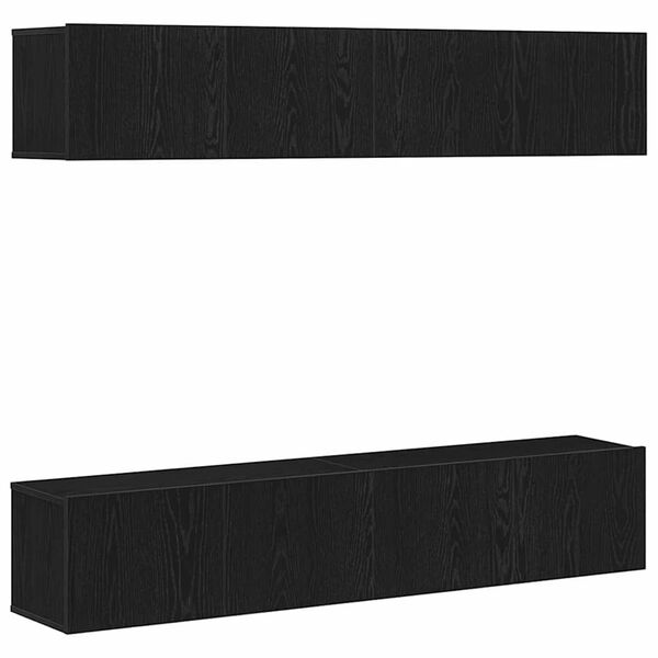 vidaXL TV Cabinet Set 4 pcs Black Oak 80 x 30 x 30 cm Engineered Wood