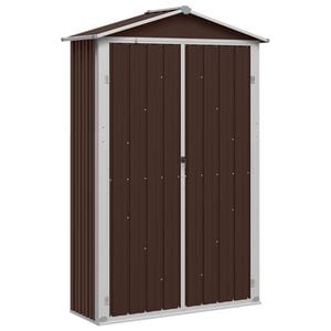 vidaXL Garden Shed Brown 116x45x175 cm Galvanised Steel