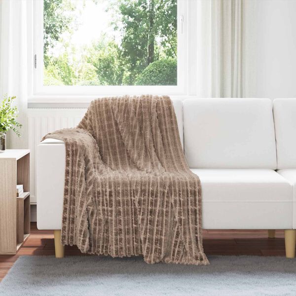 vidaXL Throw Blanket Camel 150 x 130 cm Fleece