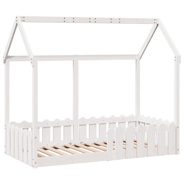 vidaXL Kids' House Bed Frame without Mattress White 80x160 cm