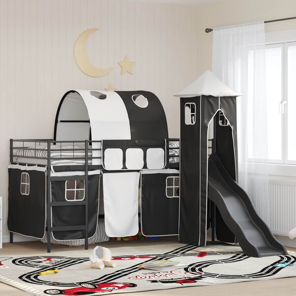 vidaXL Kids'Loft Bed Frame Black 107 x 200 cm Metal