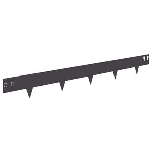 vidaXL Lawn Edging 50 pcs 100 x 12 cm Steel Black