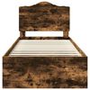 vidaXL Bed Frame with Headboard Smoked Oak 90 x 190 cm Solid Pine Wood