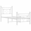 vidaXL Metal Bed Frame without Mattress with Footboard White 80x200cm