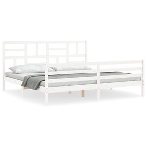 vidaXL Bed Frame without Mattress White 200x200 cm Solid Wood