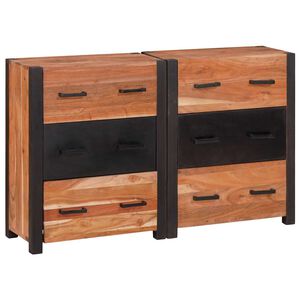 vidaXL Sideboard 3 pcs Brown 110 x 30 x 75 cm Solid Acacia Wood