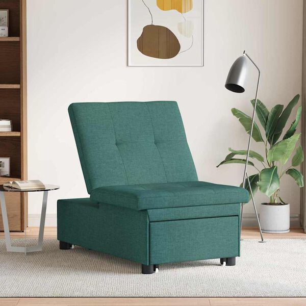 vidaXL Sofa Bed Dark green 194 x 67 x 37 cm Fabric