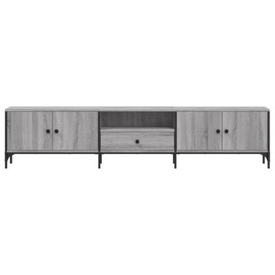 vidaXL TV Cabinet with Drawer Grey Sonoma 200x25x44 cm Engineered Wood