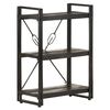 vidaXL 3-Tier Bookcase Black 60x30x80 cm Solid Mango Wood
