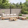 vidaXL Garden Bench Set with Cushion 5 pcs Brown and Cream