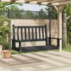 vidaXL Garden Swing Bench with Metal Chains Black Solid Wood Fir