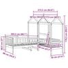 vidaXL Day Bed and Bench Set with Roof without Mattress White 80x200 cm