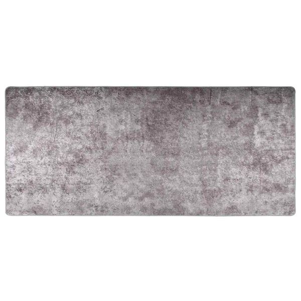 vidaXL Rug Washable 80x300 cm Grey Anti Slip