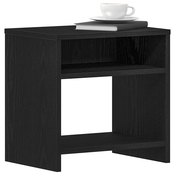 vidaXL Bedside Cabinet Black Oak 40x30x40 cm Engineered Wood