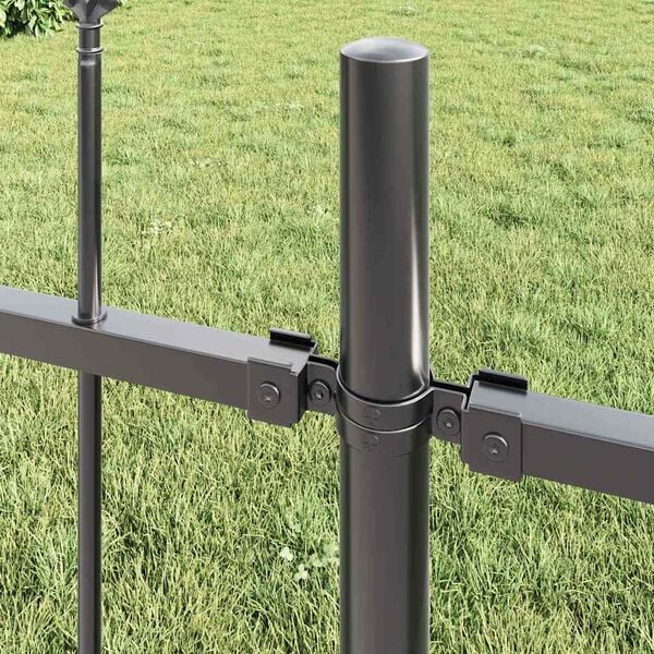 vidaXL Garden Fence 8 pcs Grey 13.6 x 0.8 m Powder-coated Steel