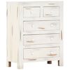 vidaXL Drawer Cabinet White 58x30x75 cm Solid Acacia Wood
