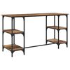 vidaXL Desk with Shelf Old Wood 140 x 50 x 75 cm Engineered Wood
