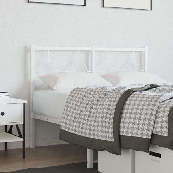 vidaXL Metal Headboard White 120 cm