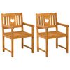 vidaXL Outdoor Bench 2 pcs Natural 56 x 55.5 x 90 cm Solid Acacia Wood