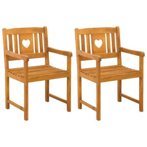 vidaXL Outdoor Bench 2 pcs Natural 56 x 55.5 x 90 cm Solid Acacia Wood