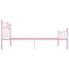 vidaXL Bed Frame without Mattress Pink Metal 140x200 cm