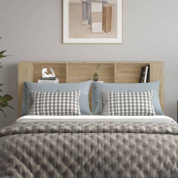 vidaXL Headboard Cabinet Sonoma Oak 180x18.5x104.5 cm