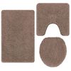 vidaXL Anti-slip Bath Mat Set 3 pcs Brown PP
